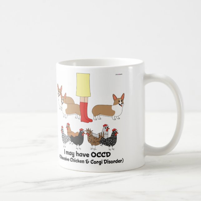 Tasse obsédante de désordre de poulet et de corgi (Droite)