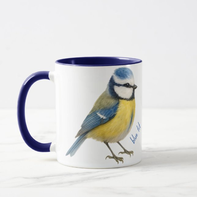 Tasse Oiseau Mésange Bleue Cadeau Ami de la Nature (Gauche)