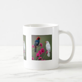 Tasse Oiseaux Rouges et Blancs sur Branche Florale