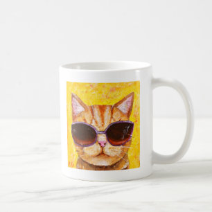 Tasse orange de chat tigré de chat de tasse de