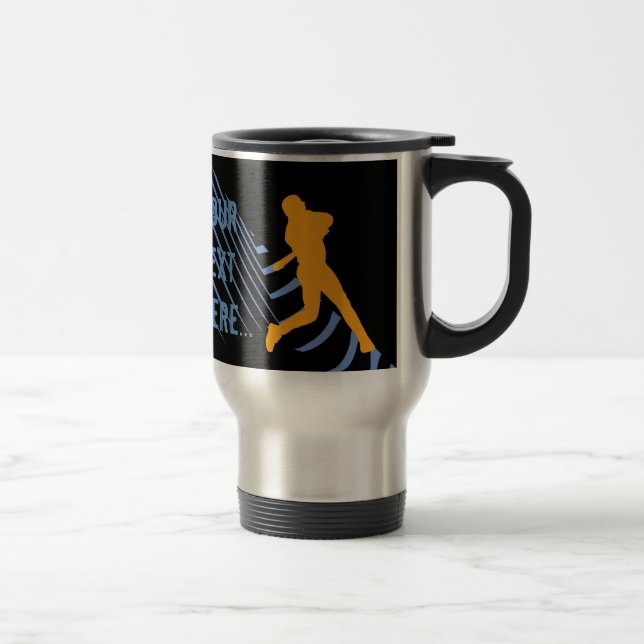 Tasse orange de noir bleu de base-ball de sport (Droit)