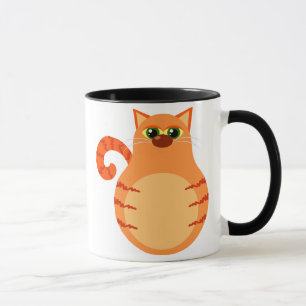 Tasse orange drôle de chat tigré