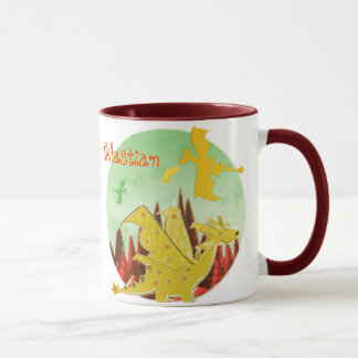 Tasse orange SebastiAn nommé personnalisable de
