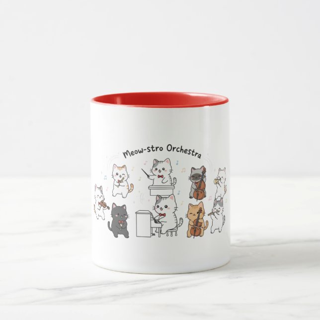 Tasse Orchestre Symphonique Chat Mignon (Centre)