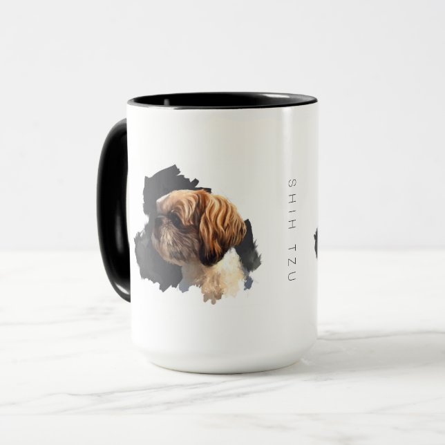 Tasse originale d'art de Shih Tzu (Devant gauche)