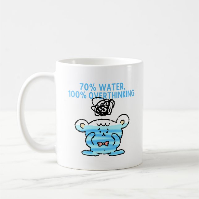 Tasse Ours Suranalyse – 70 % Eau, 100 % Pensées (Gauche)