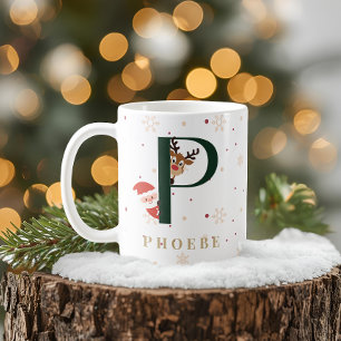 Tasse P Monogramme de Noël Personnalisée