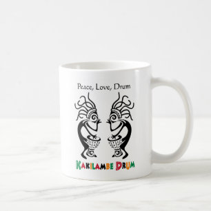 Tasse - paix, amour, tambour - rondin de tambour