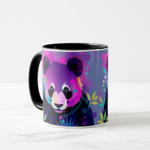 Tasse Panda Abstrait Noir Violet