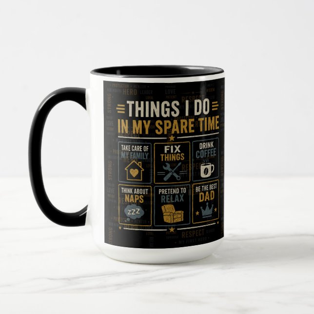 Tasse Papa Drôle | Choses que je fais pendant mon  (Gauche)
