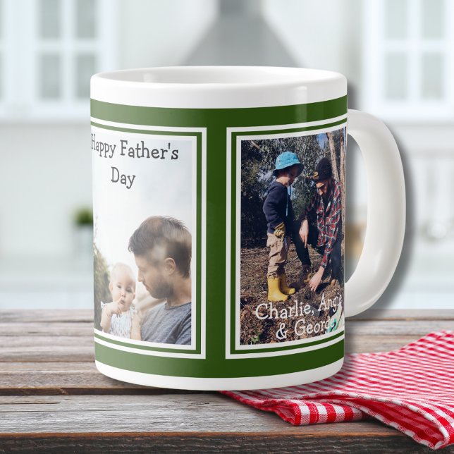 Tasse Papa Moderne Verte 3 Photos (Créateur téléchargé)