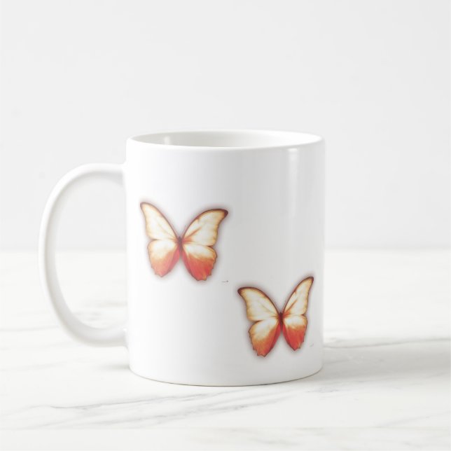Tasse Papillon Doré Orange Doux (Gauche)