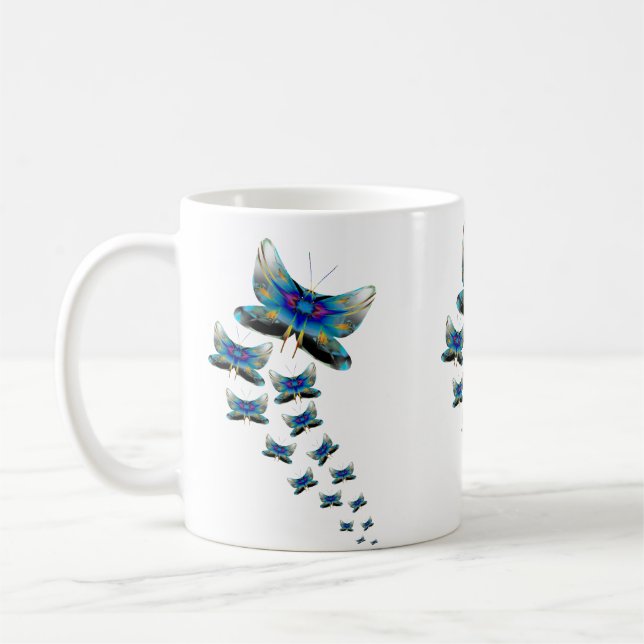 Tasse Parade Papillon – Vol Vivant en Couleur (Gauche)