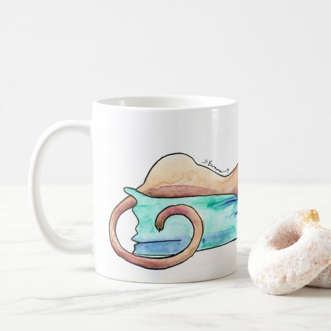 Tasse paresseuse d'illustration de lévrier de (Avec donut)