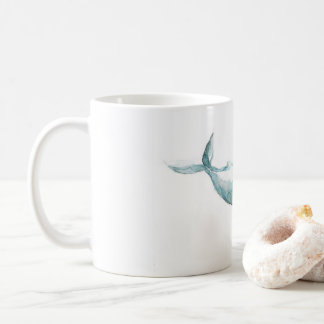 Tasse partie de natation de baleine d'aquarelle