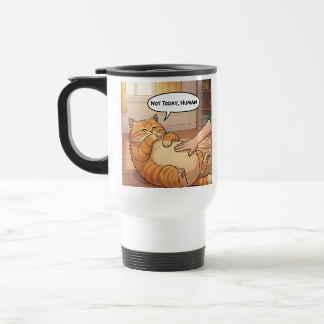 Tasse Pas Aujourd'hui Humain Chat Grincheux | Chat (Gauche)