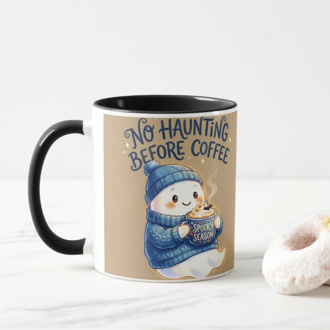 Tasse Pas de Fantôme Avant le Café (Avec donut)
