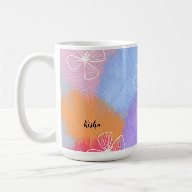Tasse pastel Fleurs & Plumes (Gauche)