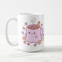 Tasse pastel Kawaii fantôme brasserie automne mign