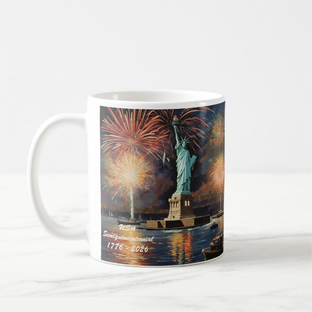 Tasse patriotique représentant Lady Liberty (Gauche)