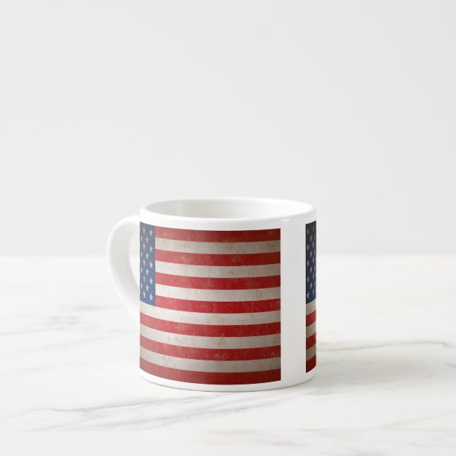 Tasse patriotique vintage de café express de (Devant gauche)