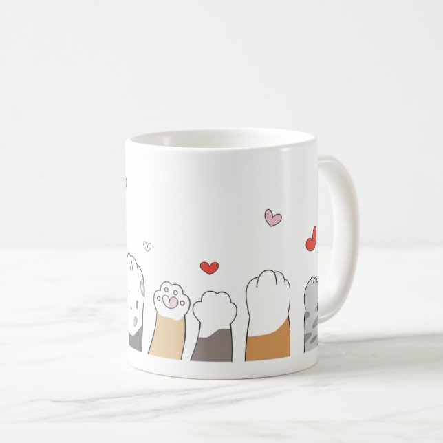 Tasse Pattes de Chat Colorées (Devant droit)