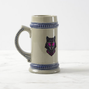 Tasse personnalisable avec nom - Loup Cyberpunk Né