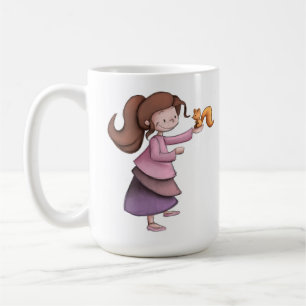Tasse personnalisable avec une fille et un écureui
