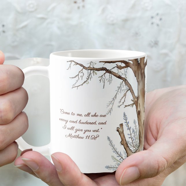 Tasse personnalisable avec verset biblique et arbr (Créateur téléchargé)