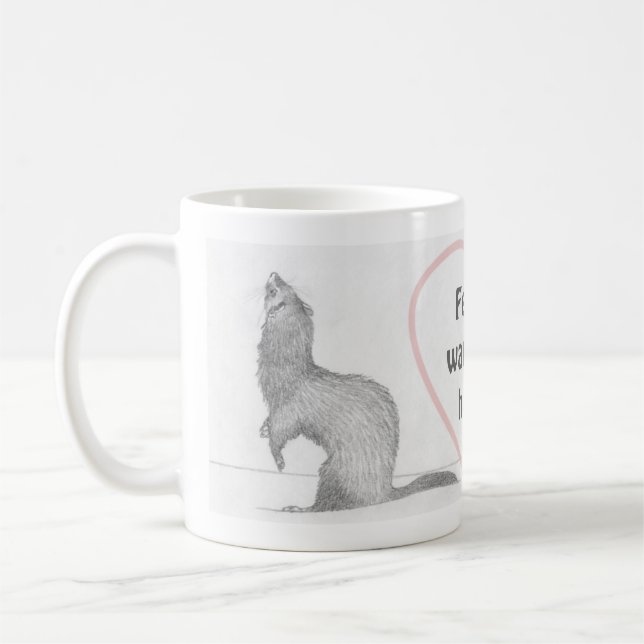 Tasse personnalisable de furet - Dimitri - (Gauche)