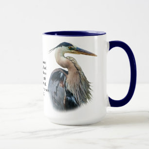 Tasse personnalisable de héron de grand bleu