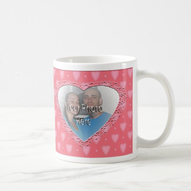Tasse personnalisable de photo de motif rose de (Droite)