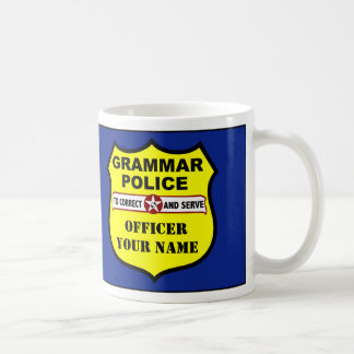 Tasse personnalisable de police de grammaire
