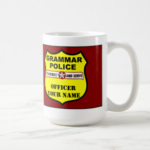 Tasse personnalisable de police de grammaire