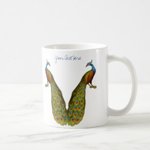 Tasse personnalisable d'oiseau d'art de paon