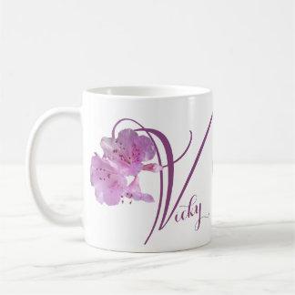 Tasse personnalisable Vicky jolie fleurs rose rétr
