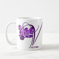 Tasse personnalisable Victoria nom floral crocus v