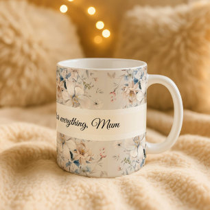 Tasse personnalisée à motif floral de chinoiserie