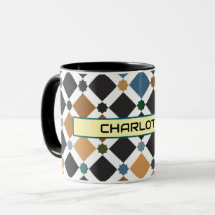 Tasse personnalisée à motif Zellige marocain – Sur