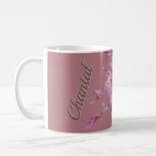 Tasse personnalisée à motifs de pétales de rose po