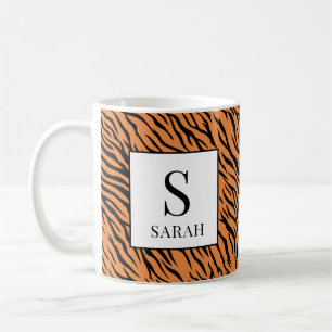 Tasse personnalisée à rayures de tigre vibrant ave