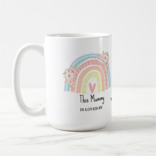 Tasse personnalisée arc-en-ciel et fleurs pour mam