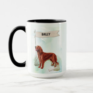 Tasse personnalisée au nom du Setter Irlandais pou