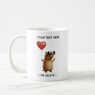 Tasse personnalisée avec capybara mignon et ballon