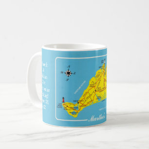 Tasse personnalisée avec carte de Martha's Vineyar