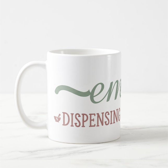 Tasse personnalisée avec citation de pharmacien (Gauche)