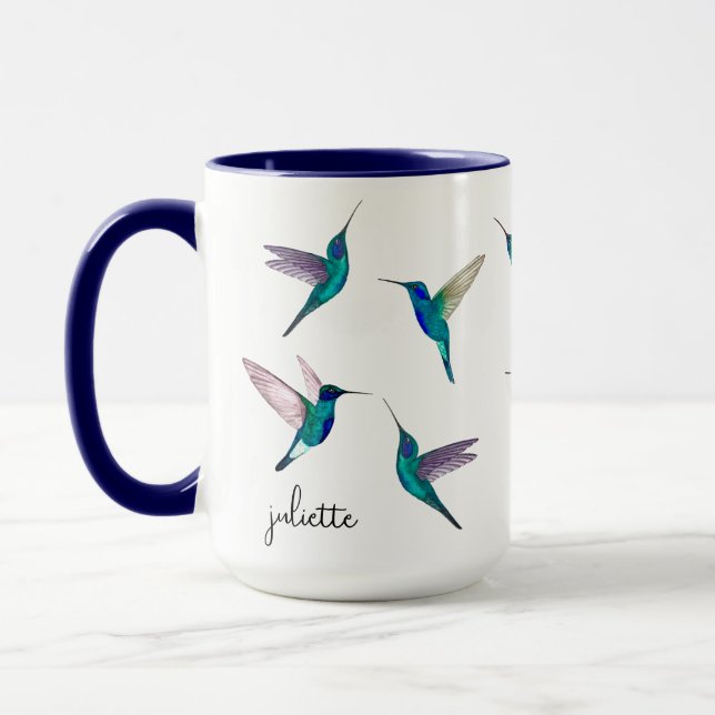 Tasse personnalisée avec colibris (Gauche)