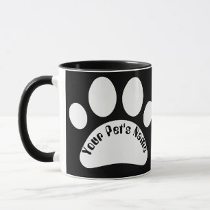 Tasse personnalisée avec empreinte de patte de chi