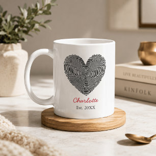 Tasse personnalisée avec empreinte digitale en for