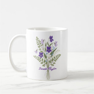 Tasse personnalisée avec fleur de naissance aquare